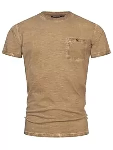 Indicode T-Shirts Indicode Herren INKilmon T-Shirt mit Rundhals-Ausschnitt aus 100% Baumwolle | Herrenshirt Sommershirt