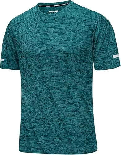 MAGCOMSEN T-Shirts MAGCOMSEN Herren Sportshirts Kurzarm Laufshirt Schnelltrocknend Sommer T-Shirts Meliert Leicht Trainingsshirts Atmungsaktiv Funktionsshirts für Fitness Wandern Yoga