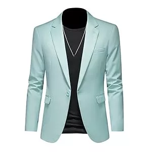 MIRALOSVIAN  MIRALOSVIAN Blazer Herren,Herren Casual Regular Fit Leichte Jacken Sommer Einfarbig Langarm Blazer mit Tasche Smart Comfort Anzugjacke Winddicht Alltagskleidung