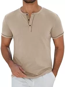 StylSense T-Shirts StylSense Henley Shirt Herren Sommer Kurzarm Tshirt Männer Baumwolle Casual T Shirt mit Knopfleiste