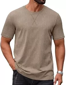 COOFANDY T-Shirts COOFANDY Herren T-Shirt Rundhals Baumwolle Kurzarm Shirt Sommer Casual Regular Fit Tee