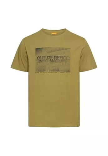 camel active T-Shirts camel active Herren T-Shirt mit Print aus nachhaltigem Organic Cotton Moosstein