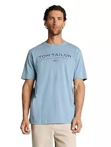 TOM TAILOR T-Shirts TOM TAILOR Herren T-Shirt aus Baumwolle mit Logo-Print