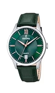 Festina Uhren Festina Herren Uhr Analog mit Lederarmband - Quarzwerk - Kalender - Mineralglas mit hoher Widerstandsfähigkeit - Wasserdicht bis 5 ATM - Elegant und Klassisch F20426