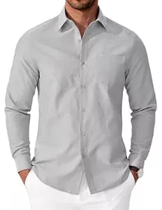 COOFANDY Hemden COOFANDY Hemd Herren Langarm Regular Fit Oxford Hemd Baumwolle Freizeithemd Businesshemd Herrenhemden Langarm Oberhemd mit Tasche