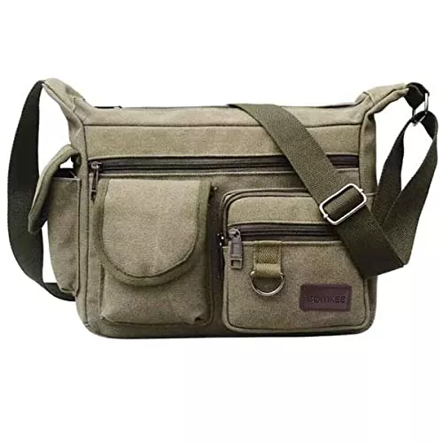 BOMKEE Taschen & Rucksäcke BOMKEE Herren Tasche Bandage, Messenger, Schultasche, Unisex, Vintage, Canvas, Umhängetasche, Herren, wasserdicht, Telefontasche für Reisen, Freizeit, Sport