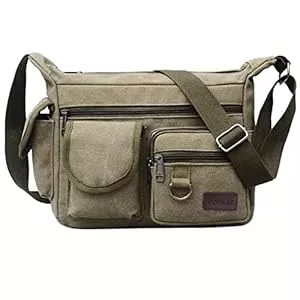 BOMKEE Taschen & Rucksäcke BOMKEE Herren Tasche Bandage, Messenger, Schultasche, Unisex, Vintage, Canvas, Umhängetasche, Herren, wasserdicht, Telefontasche für Reisen, Freizeit, Sport