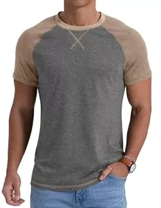 QIXING T-Shirts QIXING Herren T-Shirt aus Baumwolle Kurzarm Rundhals Sommer T Shirt Leicht Regular Fit Atmungsaktiv Casual Oberteile