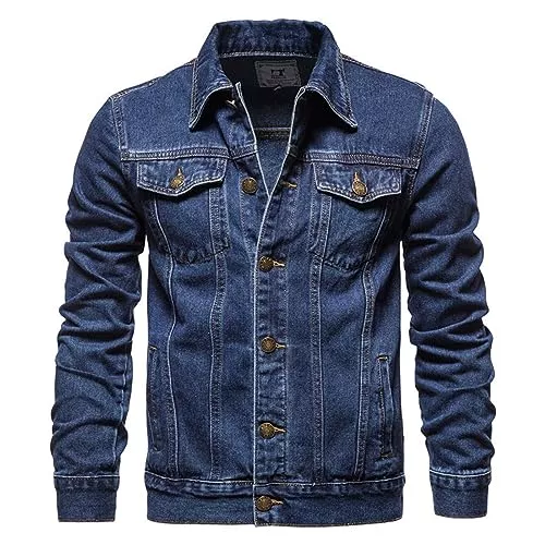 Generisch Jacken Jeansjacke Herren Gewaschener Übergangsjacke Sommerjacke Jeans Jacken Denim Jacket Men Frühlingsjacke Cowboy Jacke Leichte Großen Größen Herrenjacken Retro
