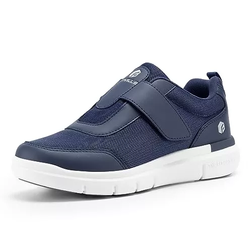FitVille Sneaker & Sportschuhe FitVille Diabetiker Schuhe Herren Extra Weit mit Klettverschluss überbreite weiche Gesundheitsschuhe Herren für geschwollen Füße Schwarz Blau Grau Gr.40-50