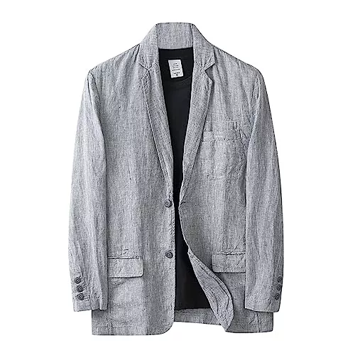 Generic Blazer Sakko Herren Regular Fit, Jacke Anzug Herren, Anzüge modern Blazer Sakkos Mit Taschen Und Knöpfen Freizeitanzug Revers Jackett Elegante Anzugjacken Klassisch Dünne Sommer Jacke Herren Leicht Sakko