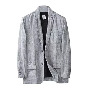 Generic Blazer Sakko Herren Regular Fit, Jacke Anzug Herren, Anzüge modern Blazer Sakkos Mit Taschen Und Knöpfen Freizeitanzug Revers Jackett Elegante Anzugjacken Klassisch Dünne Sommer Jacke Herren Leicht Sakko