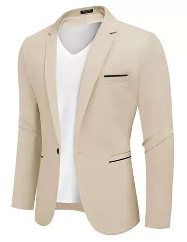 COOFANDY Blazer Coofandy Herren-Blazer, lässige Sportmäntel, schmale Passform, EIN Knopf, Anzugjacke, leichtes Sportjacket