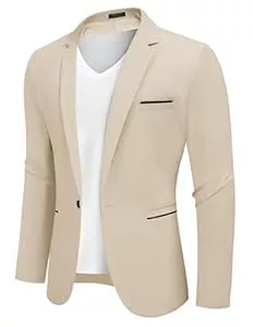 COOFANDY Blazer Coofandy Herren-Blazer, lässige Sportmäntel, schmale Passform, EIN Knopf, Anzugjacke, leichtes Sportjacket