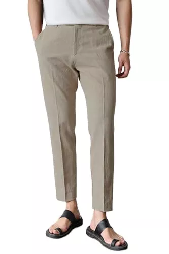 GINGTTO Hosen GINGTTO Chino Hose Herren Slim Fit Stretch Sommer Hose Leicht Freizeithose Strandhose für Männer mit Schnalle
