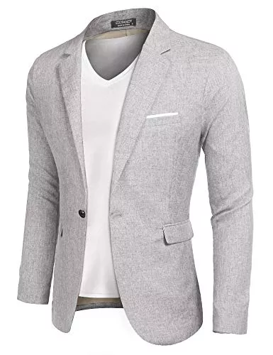 COOFANDY Blazer Coofandy Herren-Blazer, lässige Sportmäntel, schmale Passform, EIN Knopf, Anzugjacke, leichtes Sportjacket