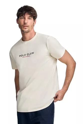 Polo Club T-Shirts Polo Club T-Shirt Herren Baumwolle mit Rundhalsausschnitt und Logo