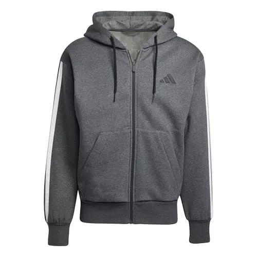 adidas Kapuzenpullover Adidas Herren Essential Three Stripes Fleece Zipper Hoodie