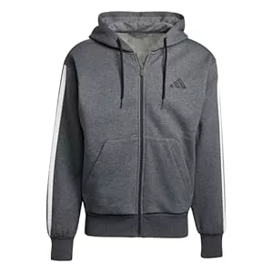 adidas  Adidas Herren Essential Three Stripes Fleece Zipper Hoodie