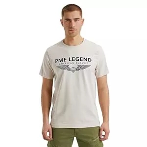 PME Legend T-Shirts PME Legend Herren Rundhals T-Shirt R-Neck Cotton ELASTHAN Logo - Regular Fit