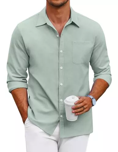 COOFANDY Hemden COOFANDY Hemd Herren Langarm Freizeithemd Oxford Hemd Männer Business Casual Button Down Langarmhemd Baumwolle Hemden Regular Fit