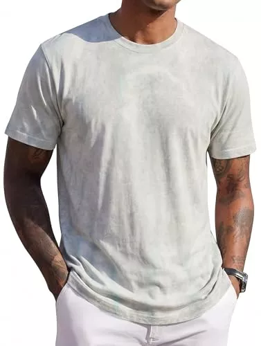 JEEGAL T-Shirts JEEGAL Herren T-Shirt Rundhals, 95% Baumwolle 5% Elasthan, Regular Fit Kurzarm Shirt mit Print, bequemes Männer Basic Shirt für Alltag Freizeit Sommer