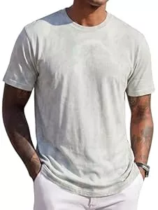JEEGAL  JEEGAL Herren T-Shirt Rundhals, 95% Baumwolle 5% Elasthan, Regular Fit Kurzarm Shirt mit Print, bequemes Männer Basic Shirt für Alltag Freizeit Sommer