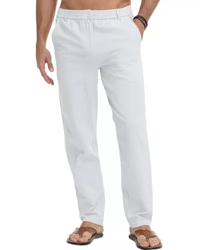 LVCBL Hosen LVCBL Herren Hosen Leichte Sommerhose Lang Freizeithose Strandhose Herrenhosen
