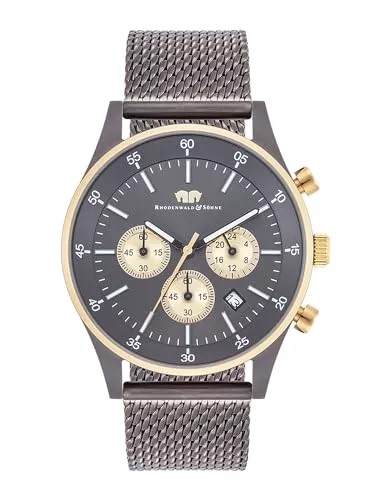 Rhodenwald &amp; Söhne Uhren Rhodenwald &amp; Söhne Herren Uhr analog Japan Quarzwerk mit Edelstahl anthrazit Armband 10010377