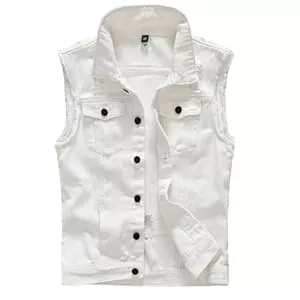 Kelmon Jacken Herren Denim Westen Zerrissen Casual Ärmellos Biker Fashion Jeansweste