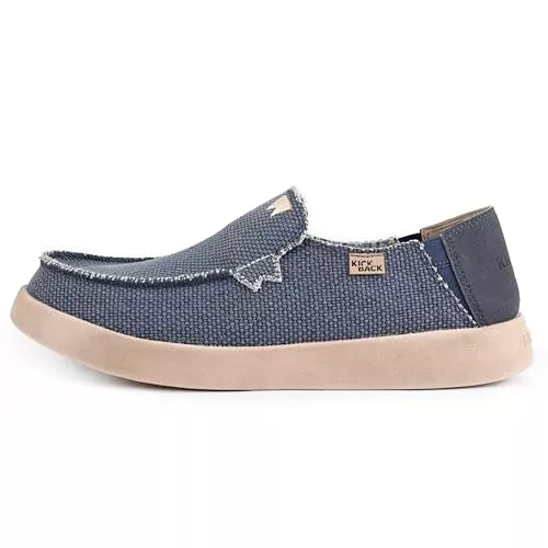 Kickback Sandalen & Slides Kickback Barbeach Herren Slip‑On Loafer aus Canvas und Leinen – Lässige Sommerschuhe mit Rutschfester Sohle für Reisen, Strand und den Alltag