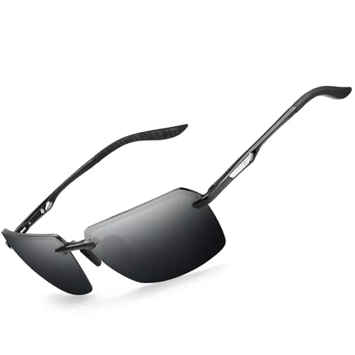 Bircenpro Sonnenbrillen & Zubehör Bircenpro Klassisch Polarisiert Sonnenbrille für Herren: UV400 Schutz Sonnenbrillen Retro Ultraleicht Rahmenlos Brille für Fahren Angeln
