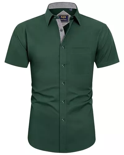 J.VER Hemden J.VER Herren Hemd Kurzarm Freizeithemd mit Tasche Regular fit Businesshemd Bügelleichte Oberteile Männer Modern