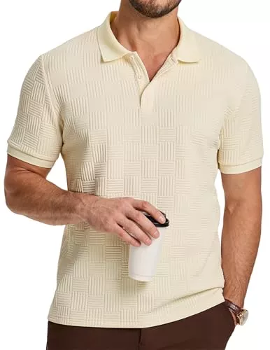 JMIERR Poloshirts JMIERR Herren Poloshirt Kurzarm Casual Sommer Polohemd Herren mit Struktur Regular Fit Business Golf Polo Tshirt Einfarbig Sport Shirts für Männer