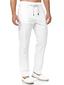 Indicode Hosen Indicode Herren Veneto Stoffhose aus Leinen &amp; Baumwolle | Leinenhose Freizeithose Männer