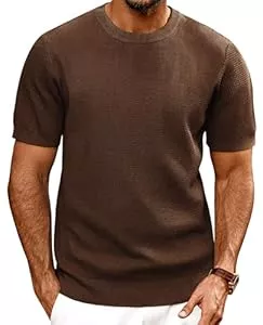 PJ PAUL JONES T-Shirts PJ PAUL JONES Herren Strick T-Shirt Kurzarm Regular Fit Strukturiert Tee Sommer T-Shirt mit Rundhalsausschnitt für Freizeit Golfshirt