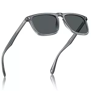 CARFIA  CARFIA Retro Polarisierte Sonnenbrille Herren UV 400 Schutz Rechteckig Acetatrahmen Modisches Markendesign CA53572