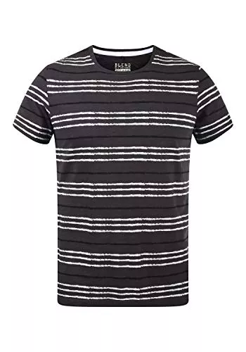 b BLEND T-Shirts Blend BHValle Herren T-Shirt Kurzarm Shirt mit Streifen und Rundhalsausschnitt aus 100% Baumwolle