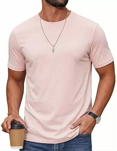 UrbnHerr T-Shirts UrbnHerr T-Shirt Herren Basic Rundhalsausschnitt - 200 g/m² Premium Baumwollmischung - Regular Fit Kurzarmshirt Einfarbig für Alltag &amp; Freizeit