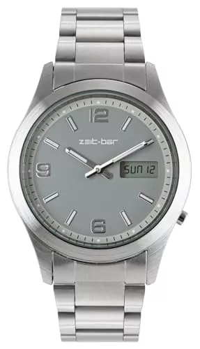 Zeit-Bar Uhren Zeit-Bar Funk-Armbanduhr Herren, mit Datums- und Wochentaganzeige