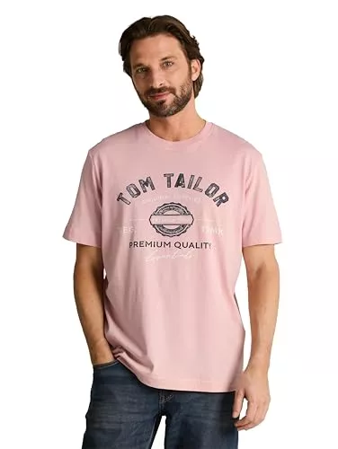 TOM TAILOR T-Shirts TOM TAILOR Herren T-Shirt aus Baumwolle mit Logo-Print