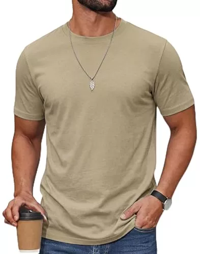 UrbnHerr Shirts & Tops UrbnHerr T-Shirt Herren Basic Rundhalsausschnitt - 200 g/m² Premium Baumwollmischung - Regular Fit Kurzarmshirt Einfarbig für Alltag &amp; Freizeit