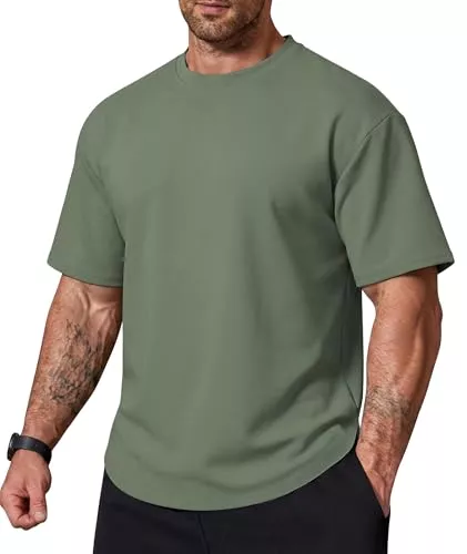 Elainone T-Shirts Herren T-Shirt Oversized Kurzarm – Atmungsaktiv &amp; Schnell Trocknend, Lockerer Schnitt mit Rundhals, Elastisches Sport &amp; Freizeit Shirt für Alltag, Fitness &amp; Sommer