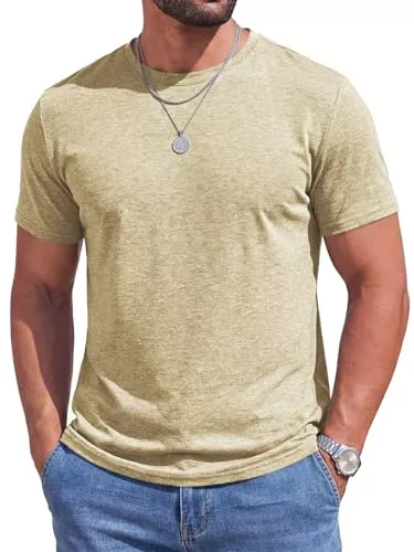 Runcati T-Shirts Runcati Herren T-Shirt Kurzarm Rundhals Oberteil Männer Sommer Regular Fit Sportshirt Leicht Gym Trainingsshirt Basic Einfarbig Business Shirts