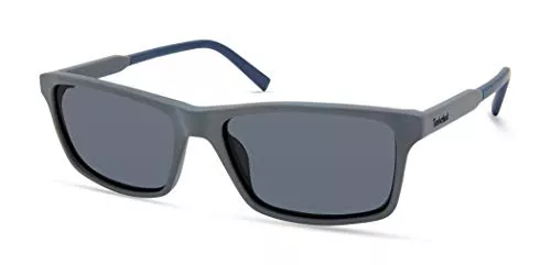 Timberland Sonnenbrillen & Zubehör Timberland Herren TBA9268, Casual Sonnenbrille in Leichtem Design, Rechteckige Linsenform, Rauchige Polarisierte Gläser, Dunkles Havana