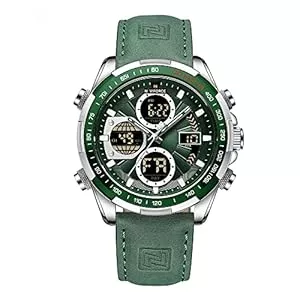 Naviforce Uhren Naviforce Herren Militär Digitaluhren Analoge Quarzuhr wasserdichte Sport Multifunktions Lederarmbanduhr