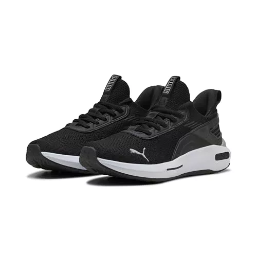 PUMA Sneaker & Sportschuhe Puma Unisex Softride Enzo 5 Hype Road Running Shoe, Puma Schwarz Puma Weiß Puma Silber, 42 EU