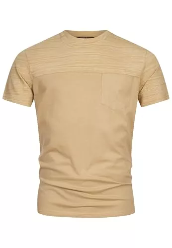 Indicode T-Shirts Indicode Herren INSprings T-Shirt mit Rundhalsausschnitt und Brusttasche | Herrenshirt Sommershirt