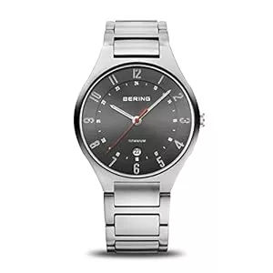 BERING Uhren Bering Herren Quarz Uhr | Armbanduhr 39 mm Titangehäuse und Sunray Zifferblatt | Titanband mit Titanelementen | 5 ATM | 11739