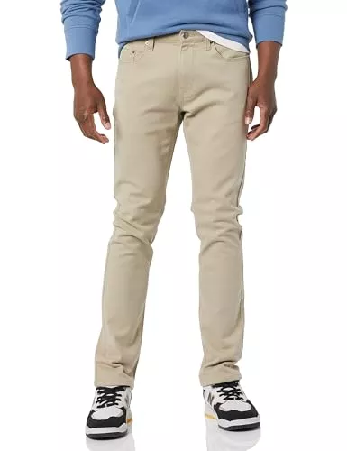 Amazon Essentials Hosen Amazon Essentials Herren Stretchjeans, Skinny-Passform - Auslauffarben, Helles Khakibraun, 32W / 33L